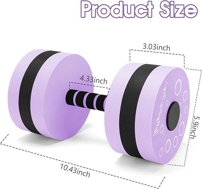Aquatic Exercise Dumbbells, 2PCS Aqua Fitness Barbells, EVA-Foam Water Rings Dumbbell Set, Pool Weights Dumbbells Set for Water Aerobics Weight Loss, Pool Fitness, Water Exercise