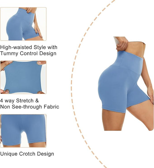 CAMPSNAIL Workout Biker Shorts Women - 3"/5"/8" High Waisted Tummy Control Spandex Booty Volleyball Shorts for Yoga Dance
