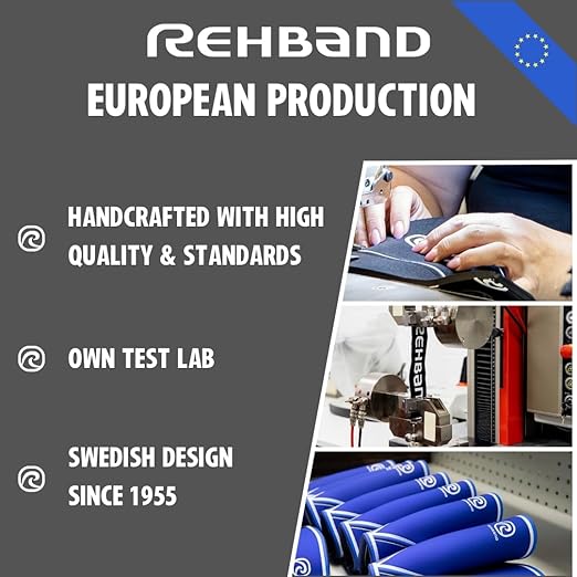 Rehband 7mm knee sleeve Power Max, knee support neoprene for bodybuilding, powerlifting, crossfit & heavy lifting, Colour:Blue, Size:XL