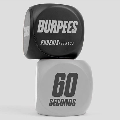 Phoenix Fitness Exercise Dice - Workout Dice Game for Cardio, HIIT Training and Exercise Classes - Training Includes Push Ups, Squats, Jumping Jacks, Crunches & Wildcard - Home and Gym