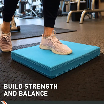 Body Sport Non-Slip Balance Pad – Improve Balance & Build Strength – Physical Therapy & Yoga Pad for Home & Gym – 19" x 16" x 2 1/4", Blue