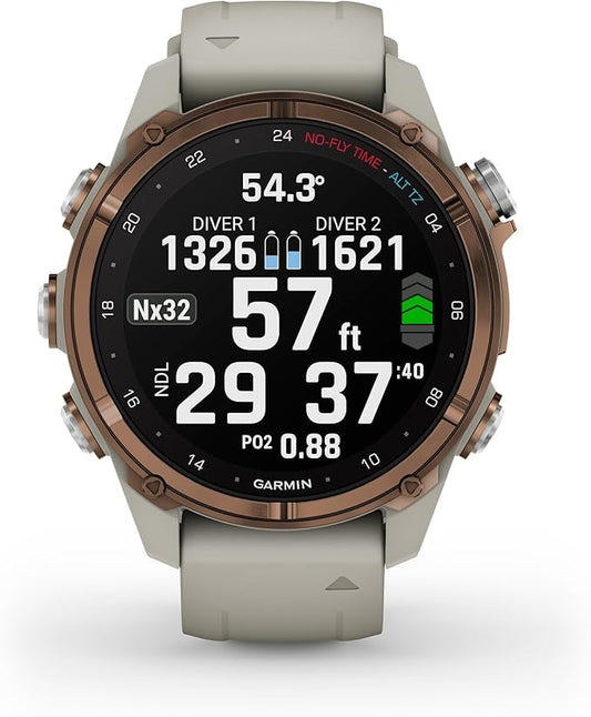 Garmin Descent™ Mk3i, Dive Computer and Multisport GPS Smartwatch, Air Integration, French Gray