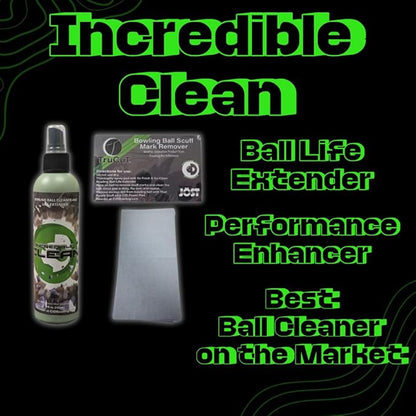Creating the Difference Incredible Clean Kit | Bowling Ball Cleaner and Life Extender | Strongest Formula Available | Includes 8 oz Bottle Plus a Trucut Scuff Mark Remover & 10 DurablenX Towels