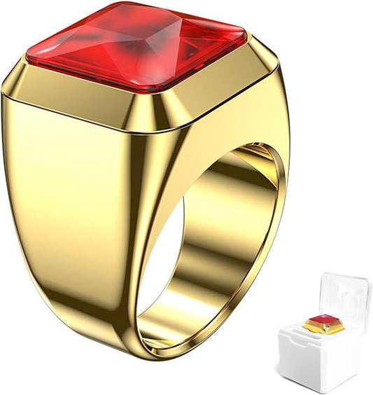 Fitness Tracker Smart Ring 24/7 Fitness Tracker with Heart Rate, Sleep Monitoring, Remote Camera Control, Smart Notifications, 30 Day Battery Life, Compatible with iOS 10.0 & Android 6.0 Above (Red)