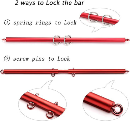 EXREIZST Red Adjustable Spreader Bar Set