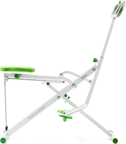 Sunny Health & Fitness Row-N-Ride Squat Assist Trainer, Foldable & Easy Setup Exercise Equipment w/Adjustable Resistance, Home Gym Training Machine for Arm, Glute & Leg Workout, Optional in Colors