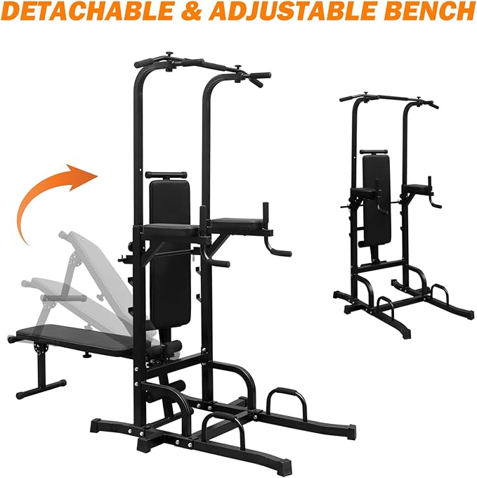 Power Tower with Bench Multifunctional Home Gym Pull