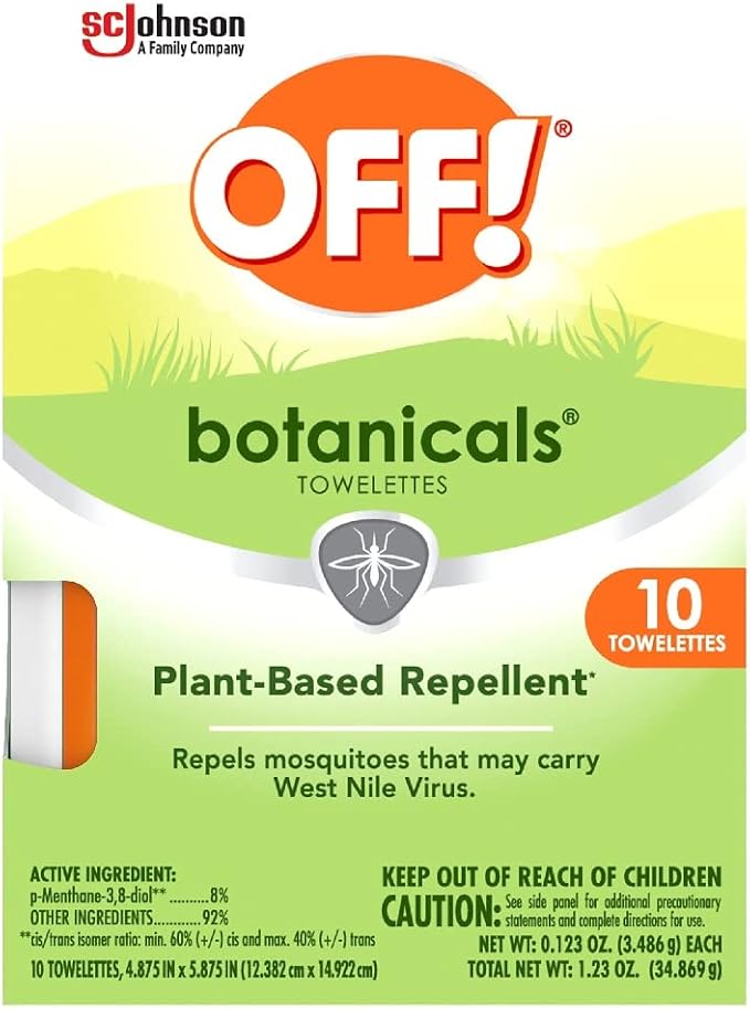 OFF! Botanicals Insect Repellent Wipes 10 Count