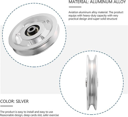 Pulley system for home gym, Aluminum GYM Pulley Wheel Universal Aluminum Alloy Bearing Pulley Wheel for Cable Machine Gym Equipment Part Garage Door