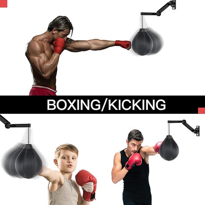 Speed Bag for Boxing,Punching Bag Wall Mount Height Adjustable Boxing Reflex Ball Speed Bag for Men&Women Kids Adults