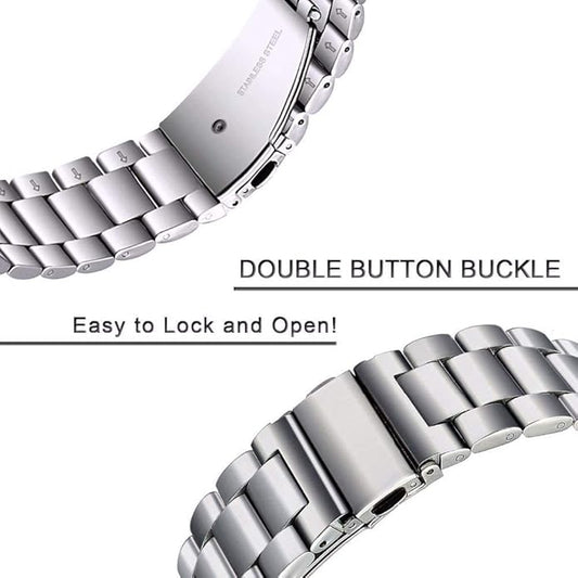 FitTurn Bands Compatible with Letscom, Letsfit, Lintelek, Yamay SmartWatch -Replacement Classic Stainless Steel Metal WatchBand for ID205L, ID205U,ID215G, ID205, ID216, ID205S, SW021