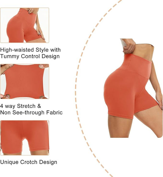 CAMPSNAIL Workout Biker Shorts Women - 3"/5"/8" High Waisted Tummy Control Spandex Booty Volleyball Shorts for Yoga Dance