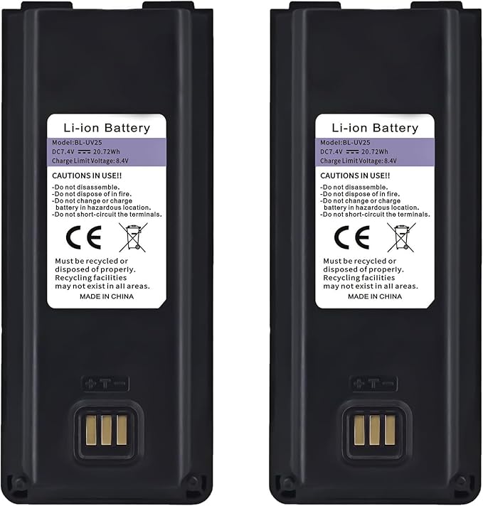 BAOFENG 2 Pack UV-25 Battery BL-UV25 for UV-25 BL-UV25 High DC7.4V for