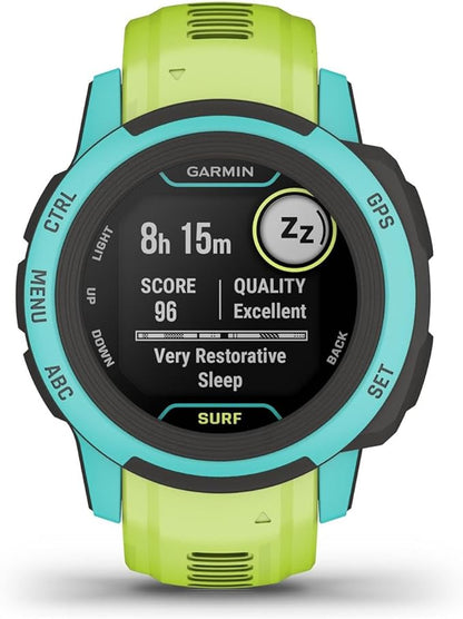 Garmin Instinct 2S, Surf-Edition, Smaller-Sized GPS Outdoor Watch, Surfing Features, Multi-GNSS Support, Tracback Routing, Waikiki