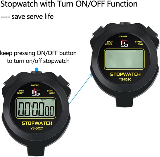 Digital Stopwatch Timer Only Stopwatch with On/Off