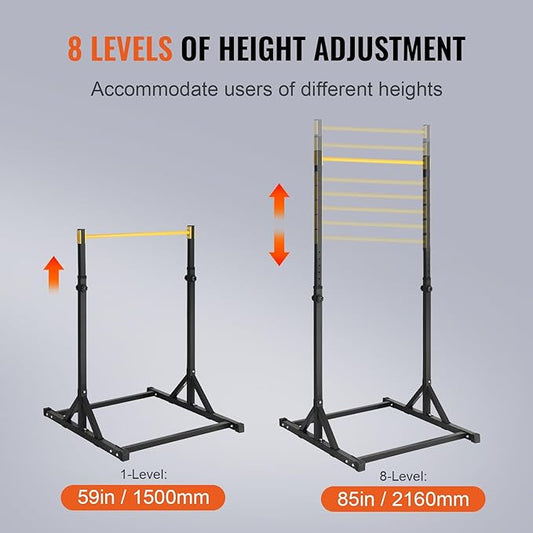 VEVOR Power Tower Pull Up Bar Station 8-Level Adjustable 330LBS Loading,