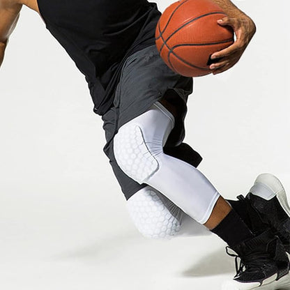 Laiiqi Compression Knee Pads Leg Sleeve, Hex Knee Pads for Basketball Honeycomb Anti Collision Knee Pads Long Kneepads Non-Slip Football Knee Pads for Youth Adult
