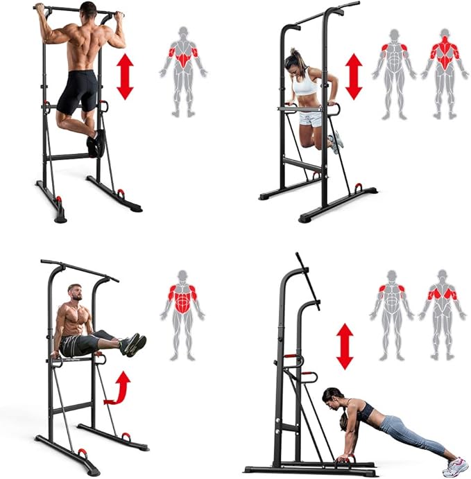 Power Tower Height Adjustable Pull Up Bar & 330LBS