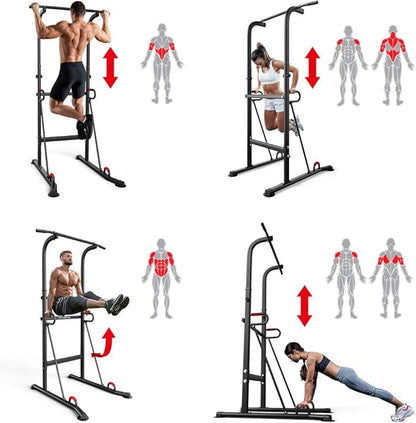 Power Tower Height Adjustable Pull Up Bar & 330LBS