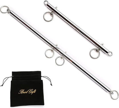 EXREIZST Adjustable Expandable 2 Silver Spreader Bar Set