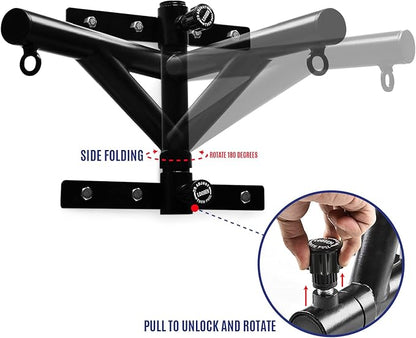 Yes4All Heavy Bag Hanger Wall Mount Punching Bag Hanger, Adjustable Heavy Duty Boxing Bag Bracket for Home Gym Indoor Outdoor