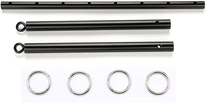 EXREIZST Adjustable Expandable 2 Silver Spreader Bar Set
