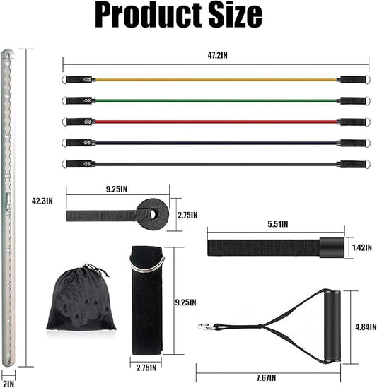 Adjustable Resistance Band Wall Anchor - Space Saver 2 Rails, 2 Cars 10-150LBS Exercise
