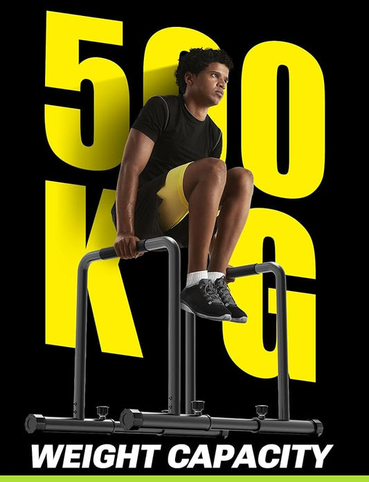 YOLEO Adjustable Dip Bar- 1100lbs Dip Station Portable