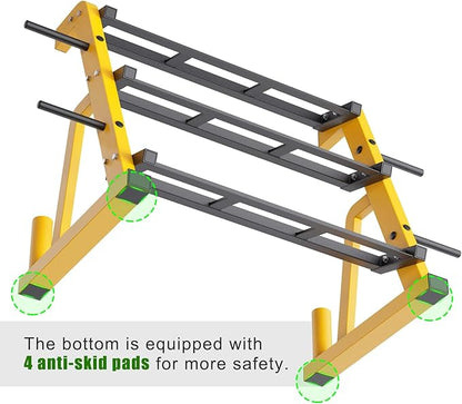 Kipika Heavy Duty 3 Tier Dumbbell Rack Multifunctional, Weight Rack for Dumbbells, Home Gym Equipment, Suitable for Storage of Dumbbell, Kettle Bell, Barbell Plate, Barbell Bar