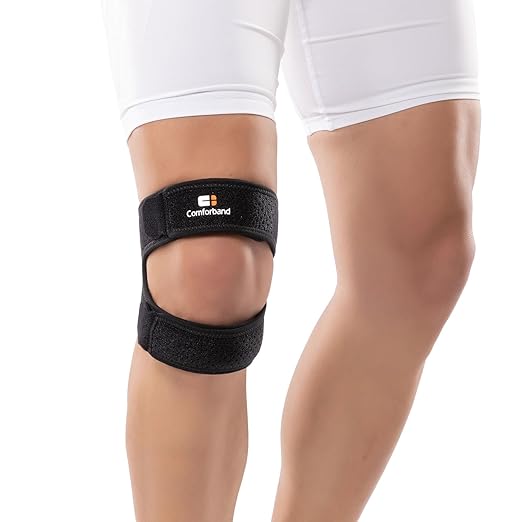 Dual Knee Strap Patella Brace for Knee Pain Relief, Runner’s Knee, Jumper’s Knee, Gym Exercise, Patellar Tendonitis, Osgood-Schlatter (Black, S/M)
