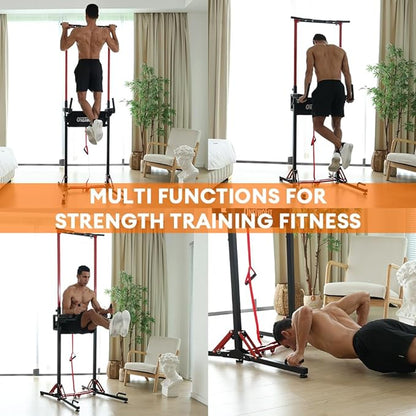 ONETWOFIT Power Tower Pull Up Bar Station 400LBS