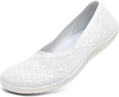 Women's Wide Toe Box Flats Shoes Knit Ballet Flat Slip-on Dress Walking Comfort Shoes
