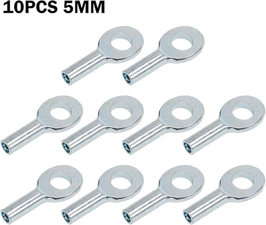 10 Pcs Gym Pulley Machine Cable Eyelet Terminal Interface Port, Gym Machine Accessories For 5Mm/6mm Cable Ball Stopper Interface Port Components For Various Equipment Cables(5mm)