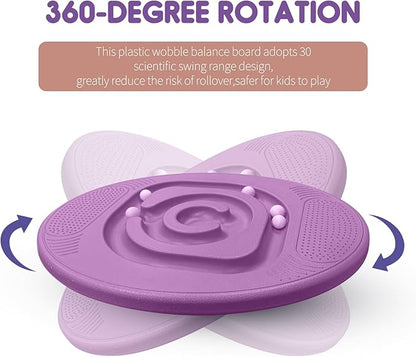 Wobble Board for Kids Plastic Balance Board Rocker Maze Board with 5 Balls Toddler Physical Therapy Toy
