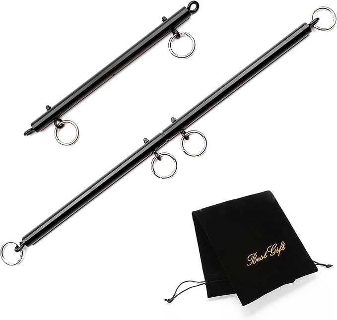 EXREIZST Adjustable Expandable 2 Silver Spreader Bar Set