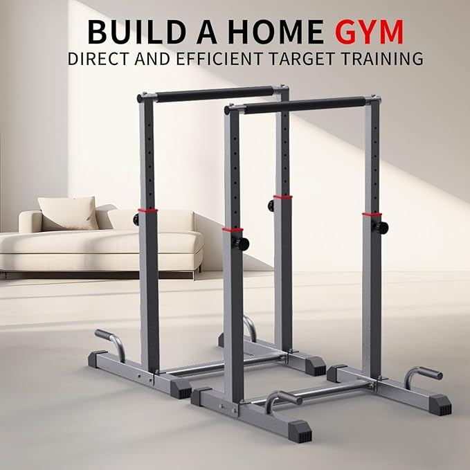 K KiNGKANG Dip Bar Station Set 9 Level 1200lbs Heave