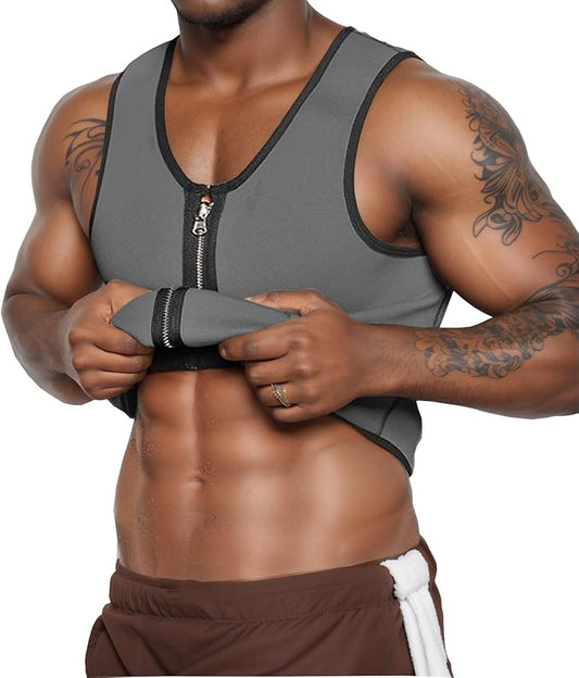 Sweat Vest for Men Neoprene Sauna Suit Corset Waist Trainer Workout Tank Tops Weight Loss Body Shaper Shirts