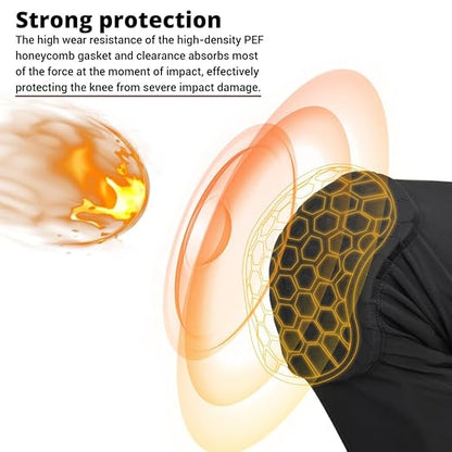 PISIQI Knee Pads Compression Pads Long Leg Sleeve Collision Avoidance Brace Protection Knee Sleeve for Basketball Football Volleyball Cycling (1 Pair)