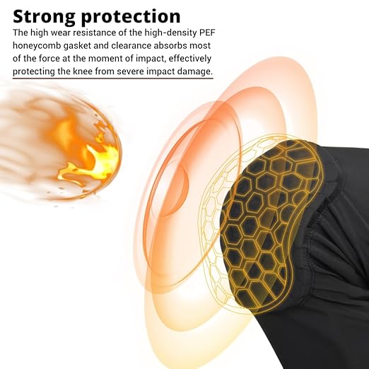 PISIQI Knee Pads Compression Pads Long Leg Sleeve Collision Avoidance Brace Protection Knee Sleeve for Basketball Football Volleyball Cycling (1 Pair)