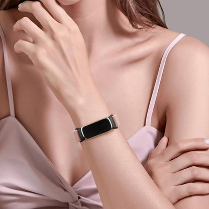2 Pack Adjustable Elastic Bands for Fitbit Luxe Bands, Soft Stretchy Nylon Loop Strap Replacement Wristband for Fitbit Luxe/Luxe Special Edition Fitness Tracker Women Men