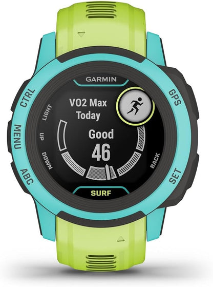 Garmin Instinct 2S, Surf-Edition, Smaller-Sized GPS Outdoor Watch, Surfing Features, Multi-GNSS Support, Tracback Routing, Waikiki