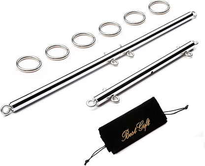 TMEOIIPY 2 Pcs Silver Adjustable Spreader Bar Set 3 Sections