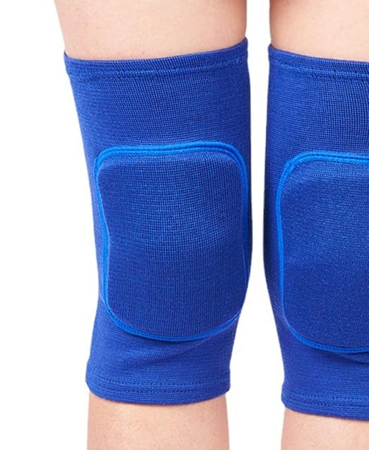 Men Women Protective Knee Pads, Anti-Slip Padded Sponge Knee Brace Knee Support for Football Volleyball Dance Skating Basketball Sports (Large,Bright Blue)