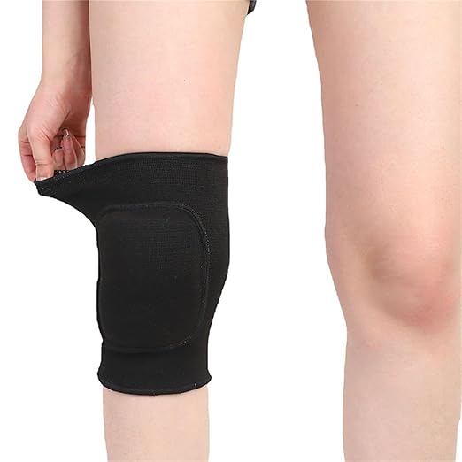 YYaaloa Knee Pads Sponge Knee Brace Breathable Flexible Elastic Knee Support for Volleyball, Dancing, Football, Yoga, Basketball, and Skating (Medium, Black 1Pair)