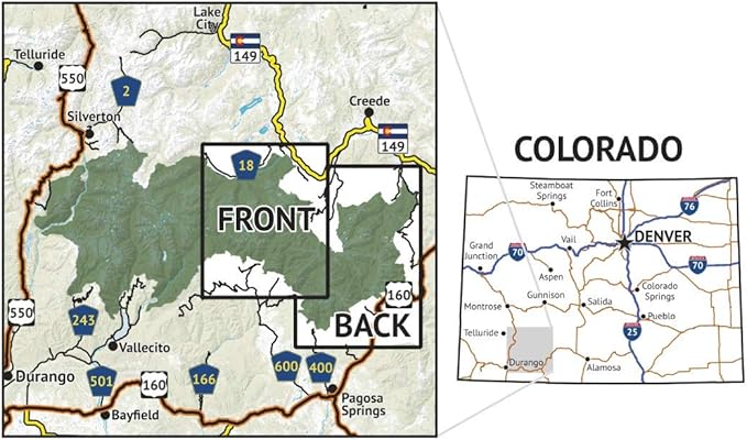 Outdoor Trail Maps Weminuche Wilderness East - Colorado (2019)