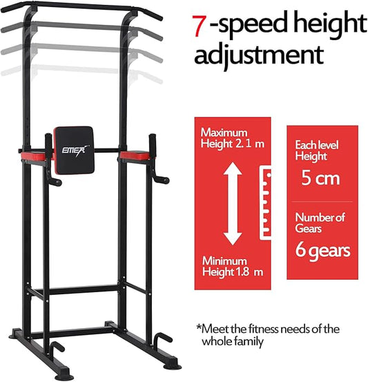 Emer Power Tower Pull Up Bar Workout Dip Station