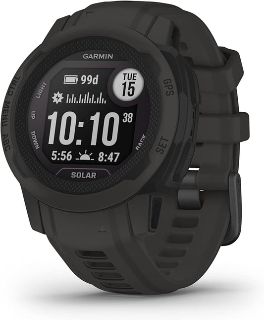 Garmin Instinct 2S Solar, Smaller-Sized GPS Outdoor Watch, Solar Charging Capabilities, Multi-GNSS Support, Tracback Routing, Graphite, 40 MM