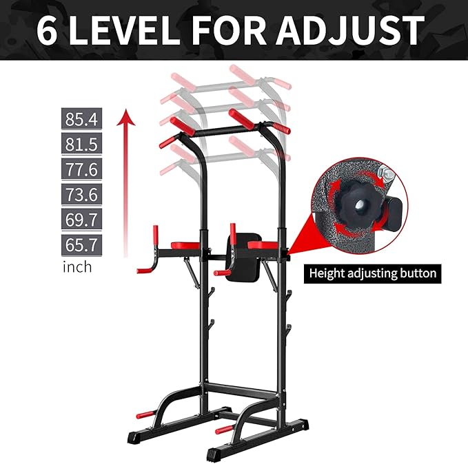 Power Tower Dip Station 85.5",Load 350LBS 350LBS