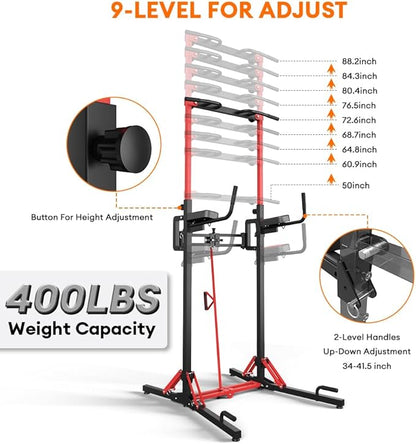 ONETWOFIT Power Tower Pull Up Bar Station 400LBS