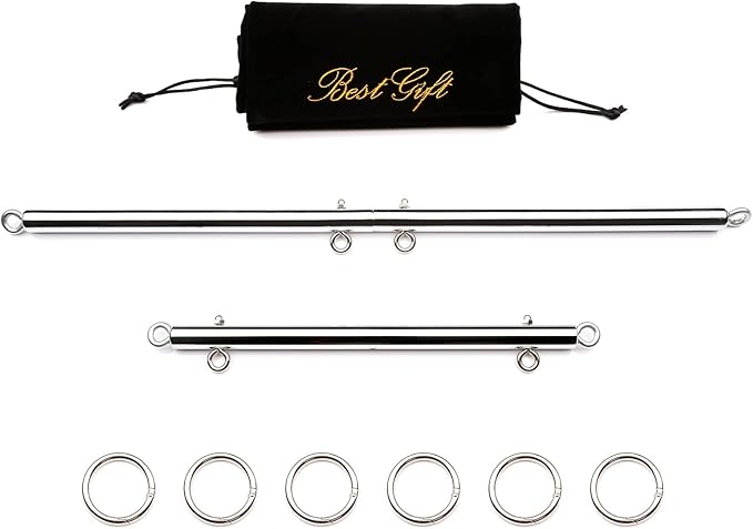 TMEOIIPY 2 Pcs Silver Adjustable Spreader Bar Set 3 Sections
